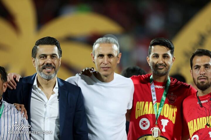 یحیی گلمحمدی، افشین پیروانی و مهرداد خانبان؛ جشن قهرمانی پرسپولیس در جام حذفی 1402-1401