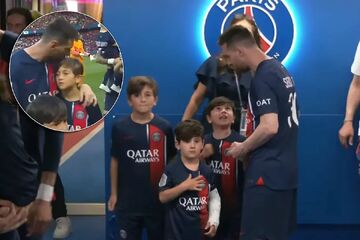 عکس| آرزوی قلبی پسر مسی در آخرین بازی پدر در فرانسه!