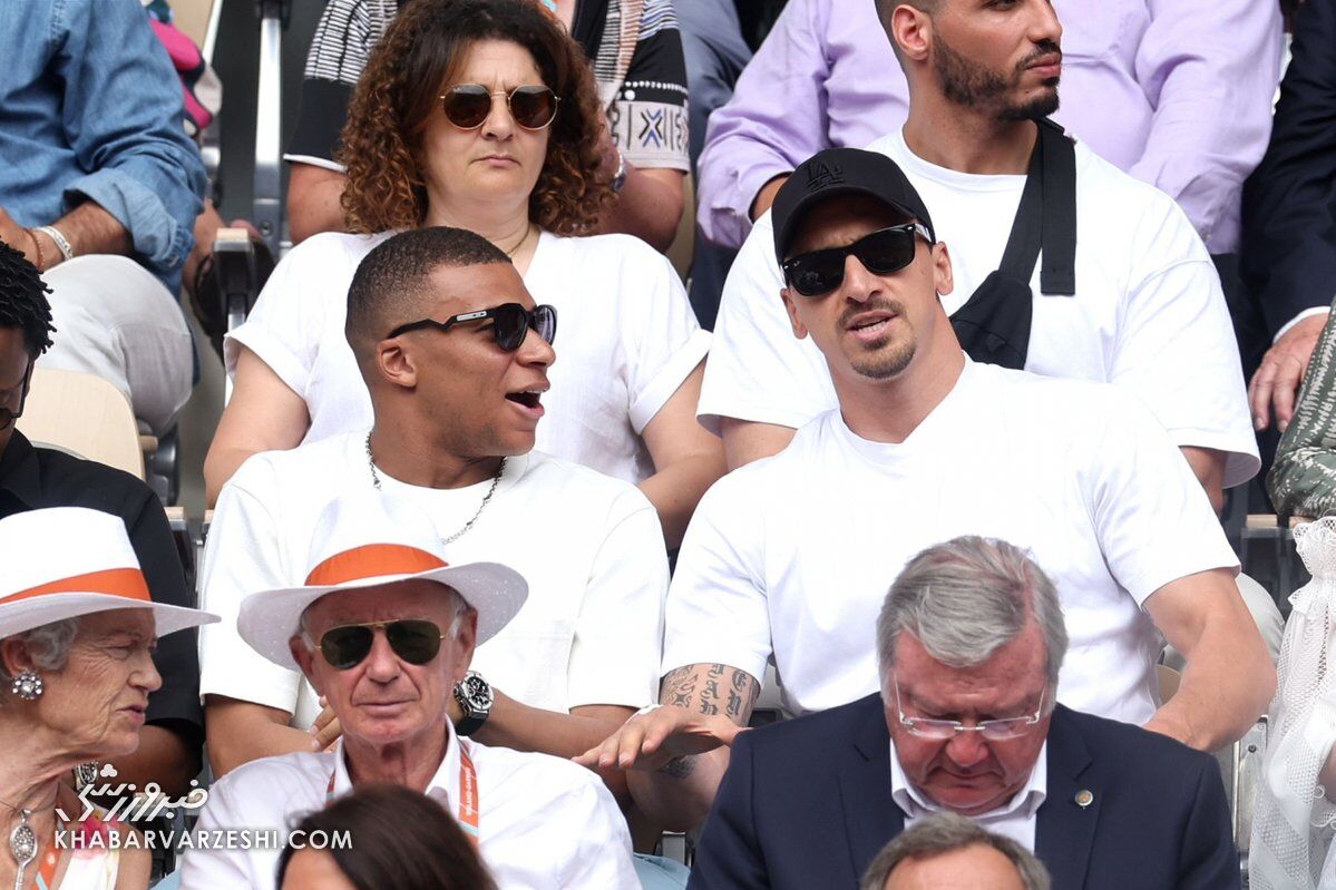 عکس| ایبراهیموویچ و امباپه در کنار هم نشستند!/ دو چهره سرشناس فوتبال در فینال