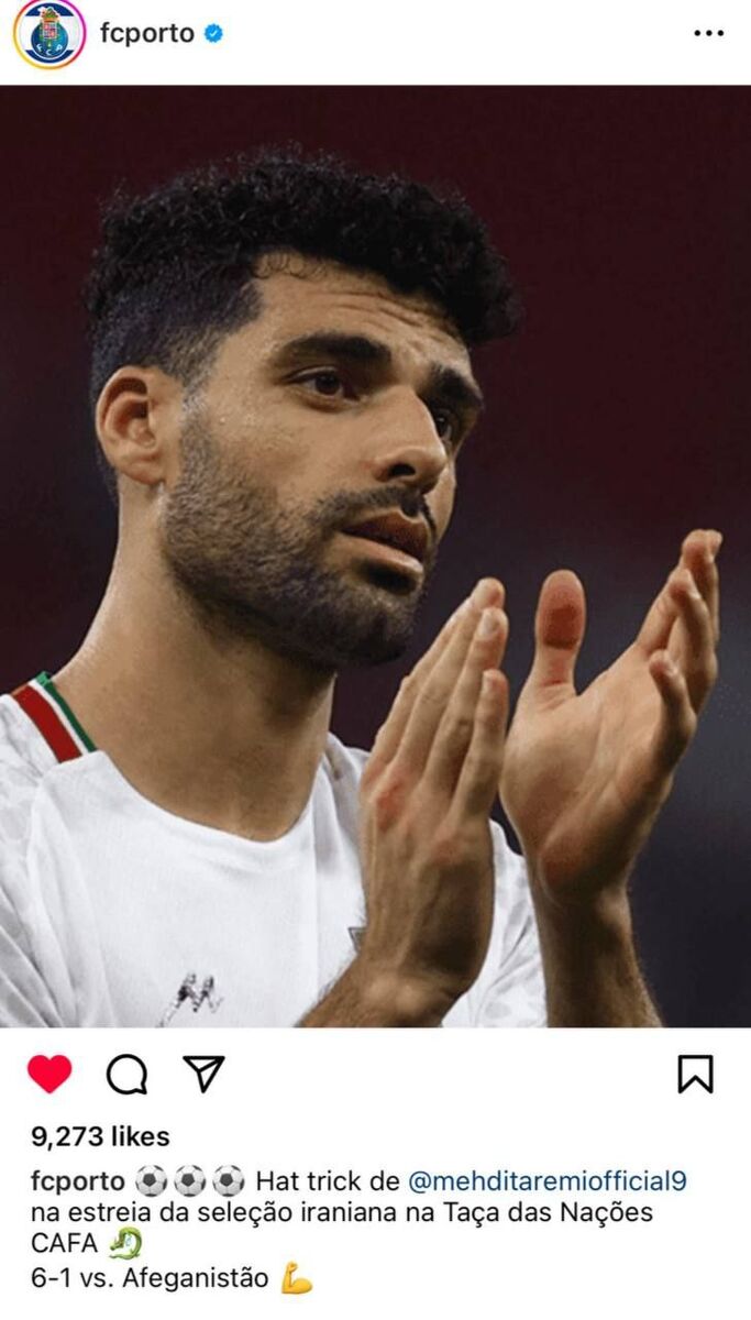 عکس| واکنش باشگاه پورتو به هتریک مهدی طارمی