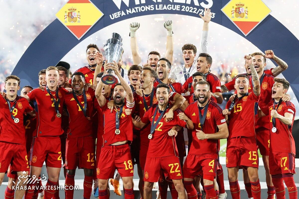 ویدیو| مراسم اهدای جام لیگ ملت‌های اروپا به اسپانیا