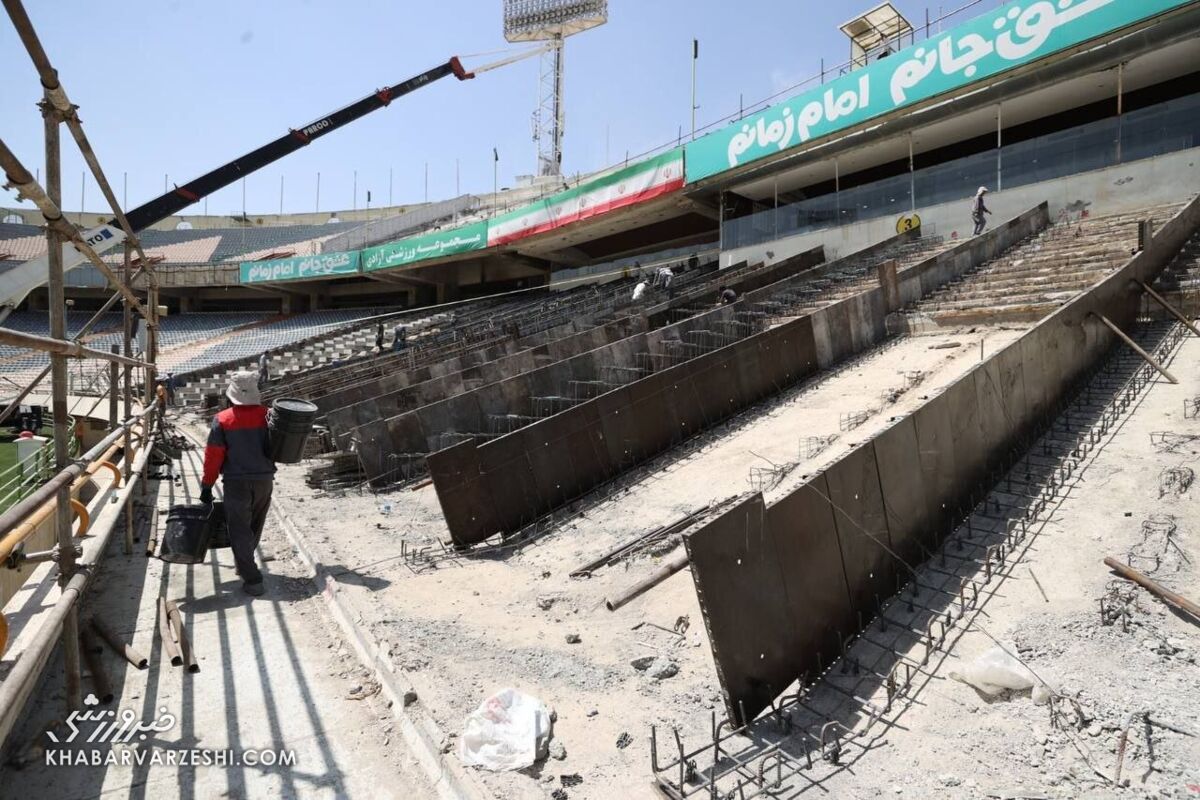 تصاویری از بازسازی استادیوم پیر تهران/ آزادی نو نوار می‌شود