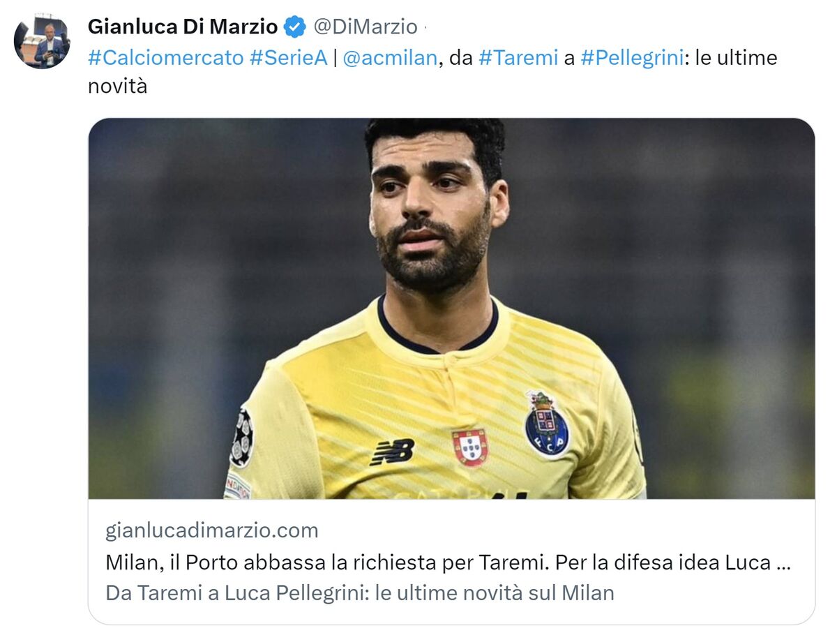 عکس| دیمارتزیو تایید کرد؛ طارمی به میلان میرود