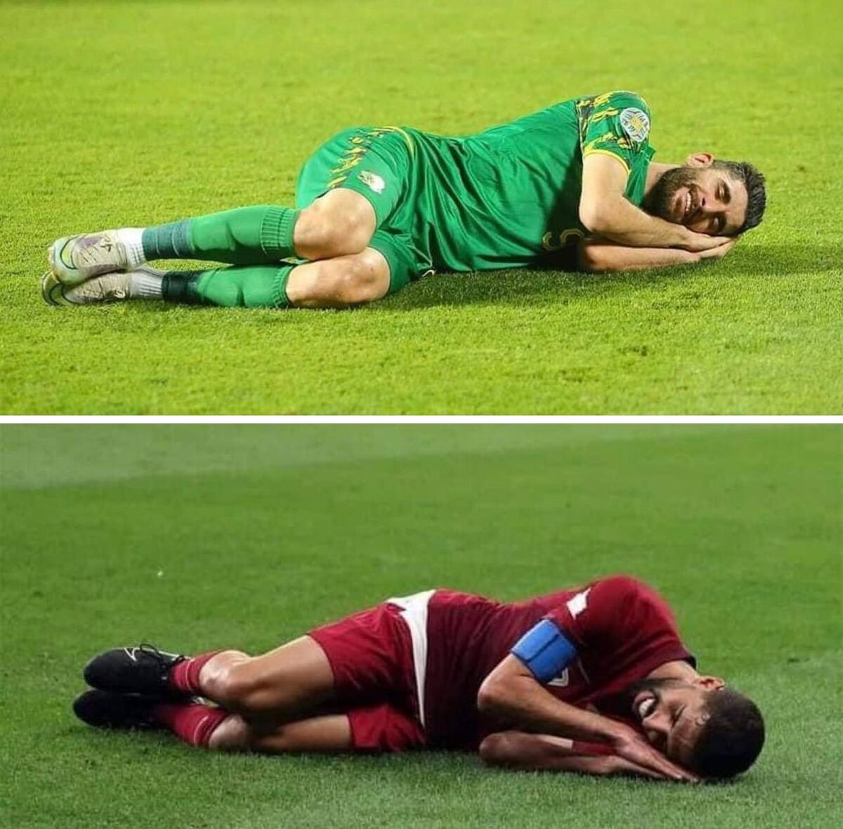 تصاویر| اقدام جنجالی عراقیها علیه کاپیتان قطر/ خوشحالی تمسخرآمیز تکرار شد