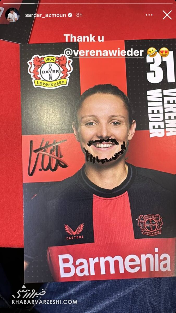 استوری سردار آزمون برای بازیکن لورکوزن