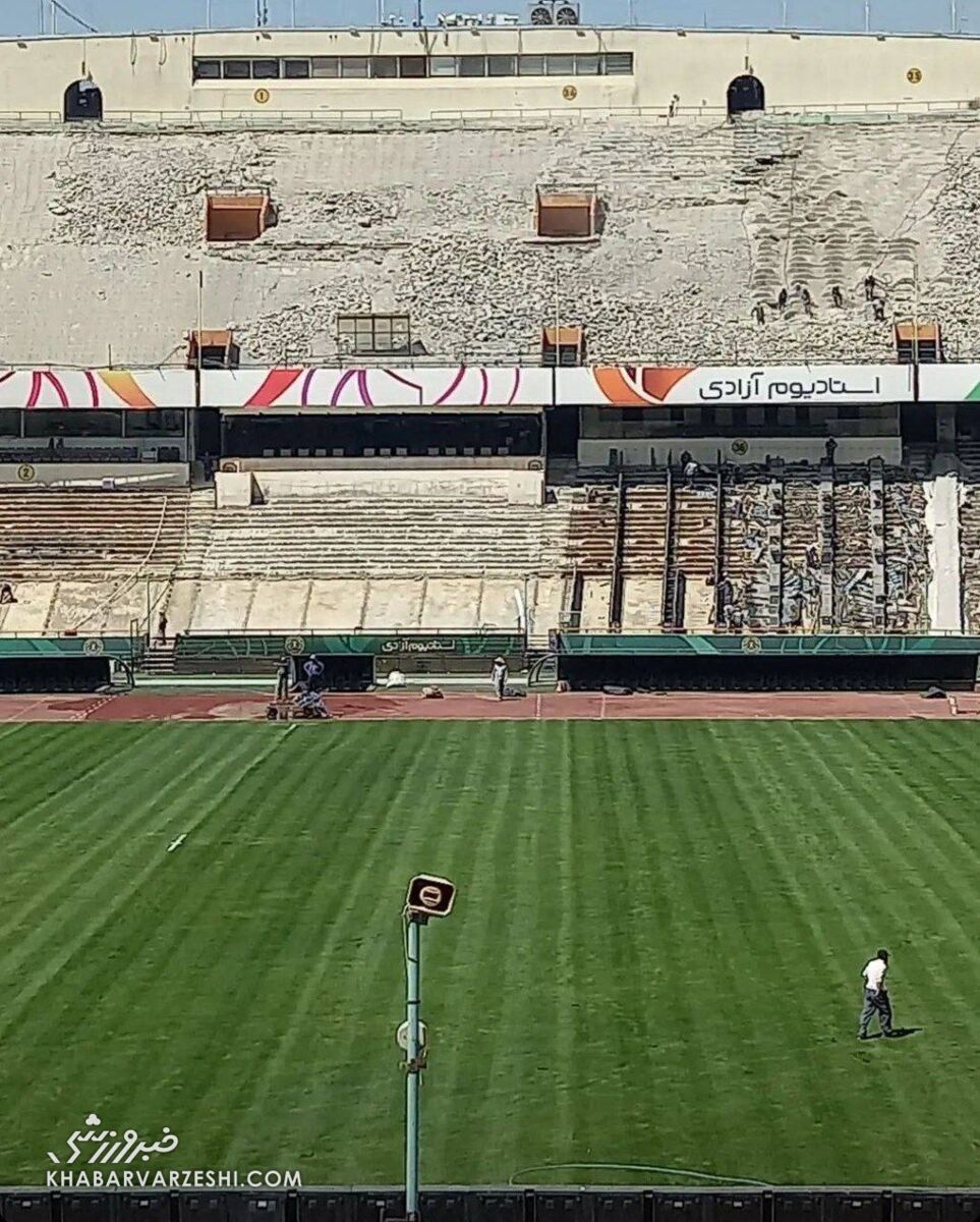 عکس| وضعیت عجیب ورزشگاه آزادی در روز بازی پرسپولیس و آلومینیوم