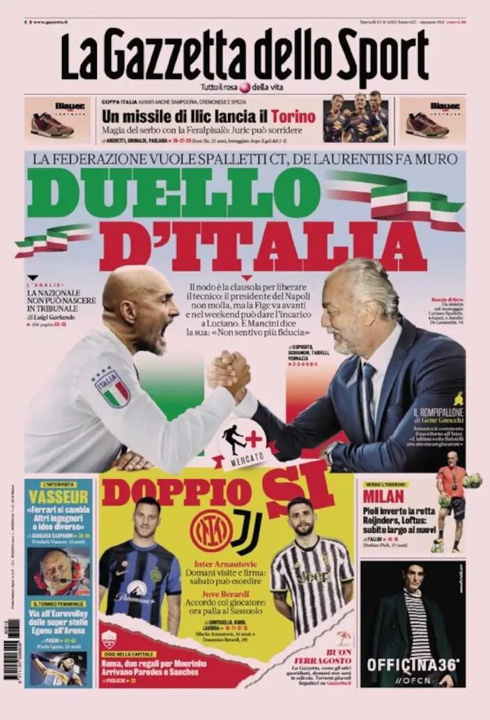 روزنامه گاتزتا| دوئل ایتالیا