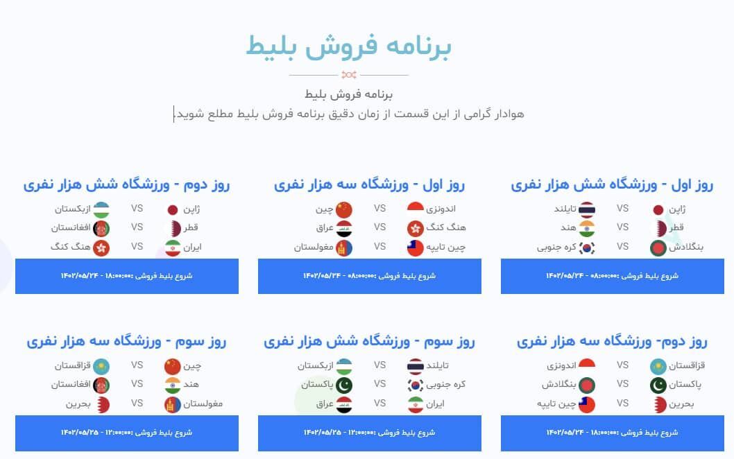 آغاز بلیت فروشی اینترنتی مسابقات والیبال قهرمانی مردان آسیا