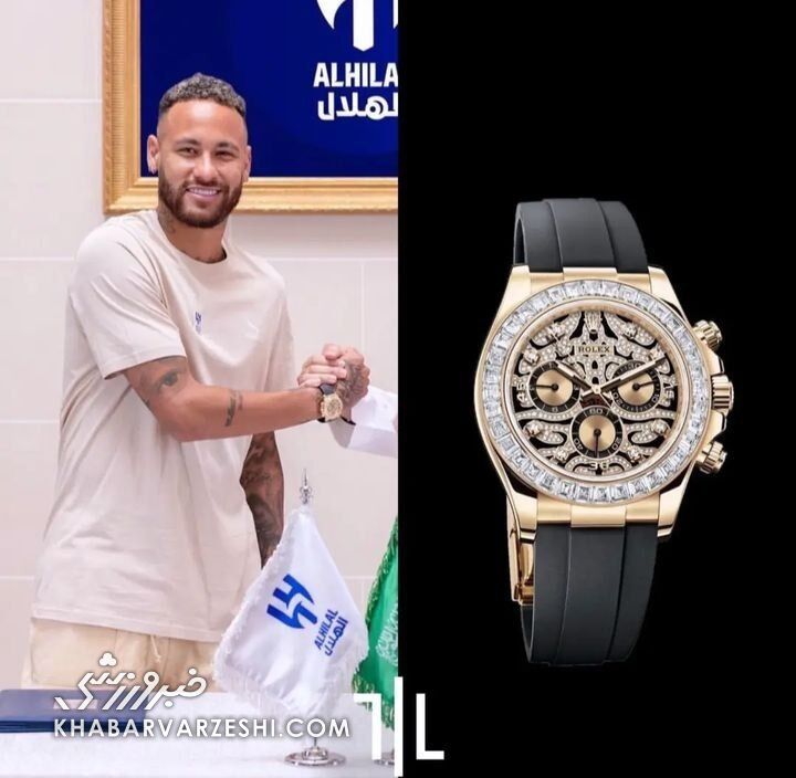 عکس| چشم ببر در دستان نیمار/ استایل گرانقیمت هنگام بستن قرارداد با الهلال