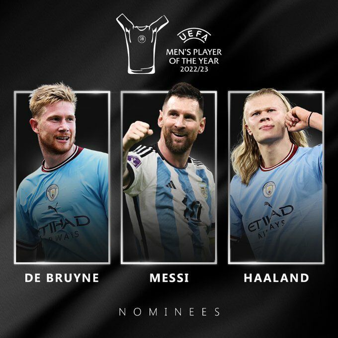 عکس| اعلام نامزدهای نهایی مرد سال فوتبال اروپا/ رقابت داغ هالند، دی‌بروینه با مسی!
