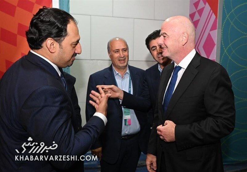 عکس| تاج دوباره به دیدار اینفانتینو رفت/ تلاش رئیس فدراسیون برای آزادسازی پولهای ایران