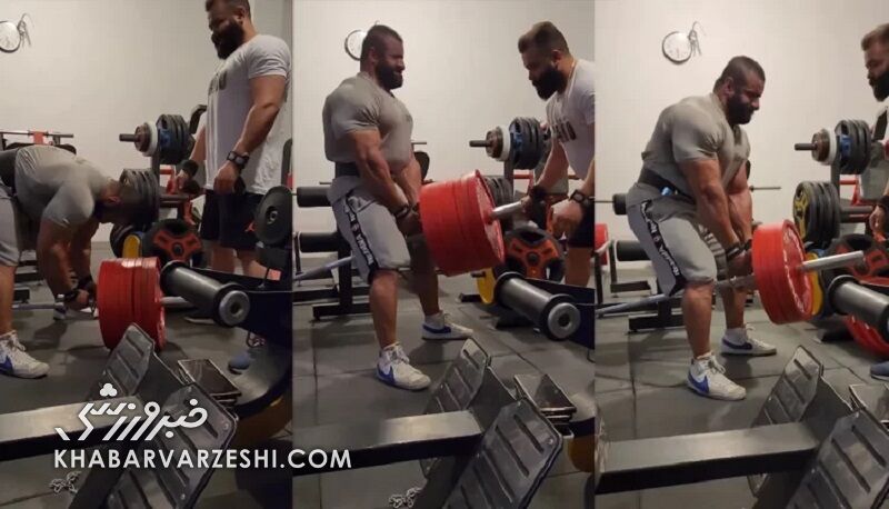 عکس| هادی چوپان حرکت دیوانهوارش را تکرار کرد/ تمرین باورنکردنی گرگ ایرانی در آستانه مستر المپیا