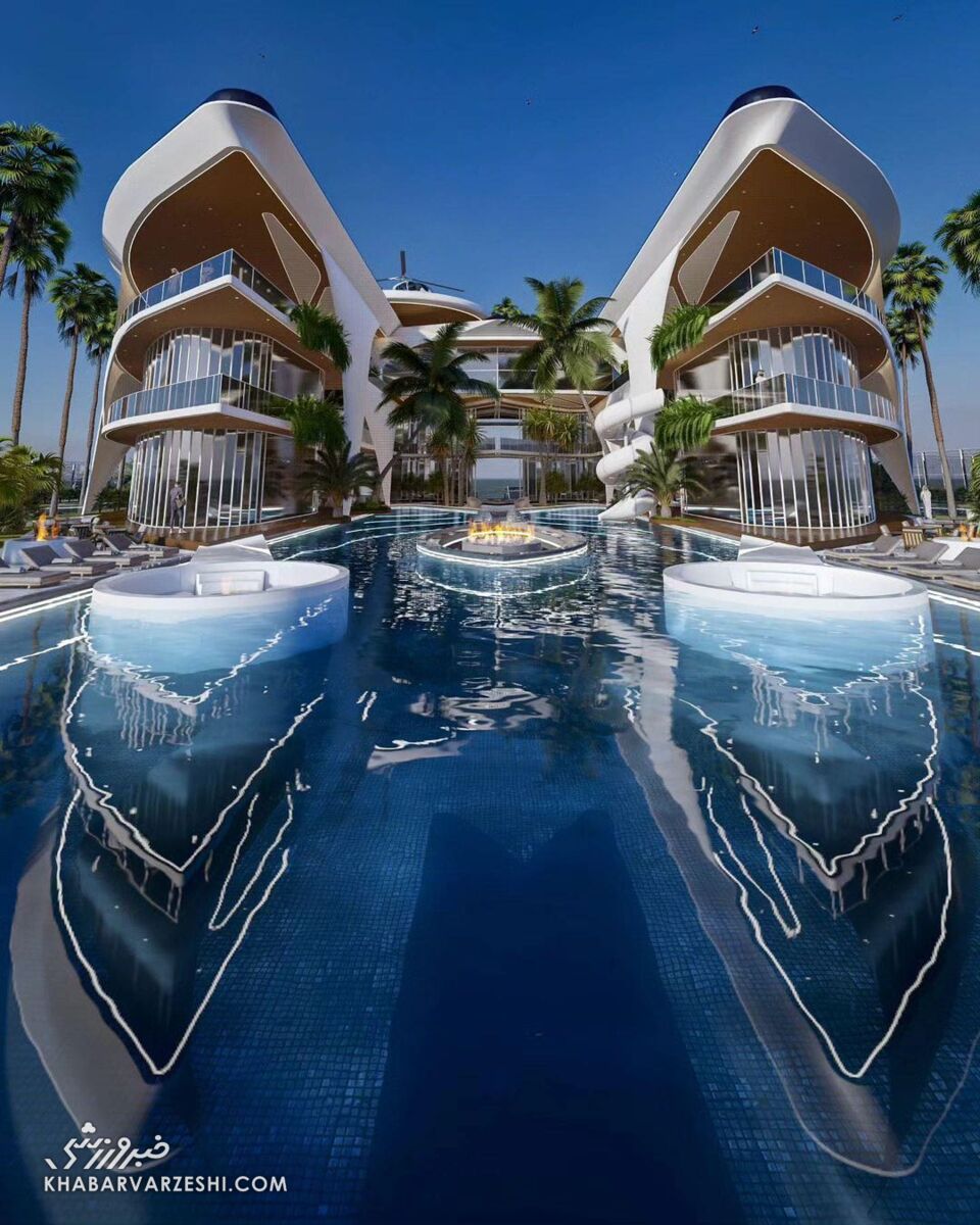 تصاویر و ویدیوهایی از طرح باورنکردنی عمارت لیونل مسی وسط اقیانوس با استفاده از حرف M/ پروژه ۱۰۰ میلیون دلاری فوقستاره آرژانتینی در آمریکا