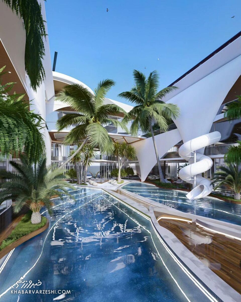 تصاویر و ویدیوهایی از طرح باورنکردنی عمارت لیونل مسی وسط اقیانوس با استفاده از حرف M/ پروژه ۱۰۰ میلیون دلاری فوقستاره آرژانتینی در آمریکا