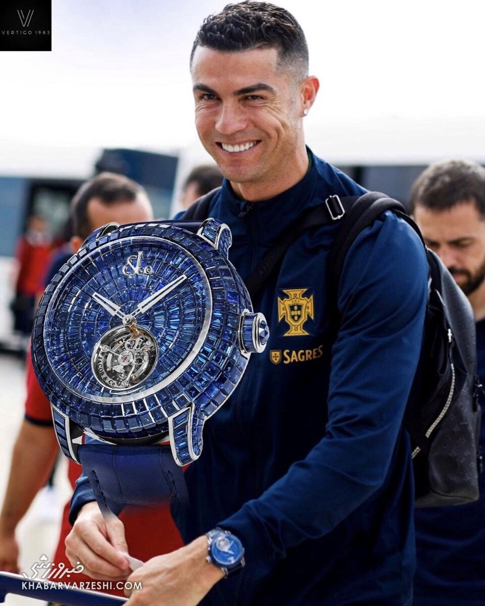 عکس| گرانترین ساعت دنیا بر دستان کریستیانو رونالدو