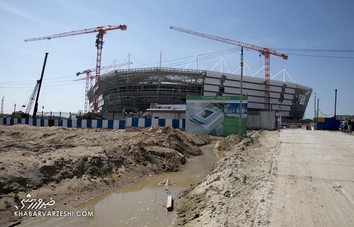 تصاویر| استادیوم معروف جامجهانی در باتلاق فرو رفت