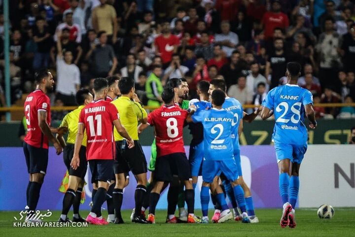 درگیری بازیکنان نساجی و الهلال؛ نساجی - الهلال