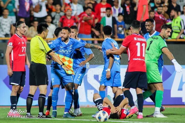 درگیری بازیکنان نساجی و الهلال؛ نساجی - الهلال