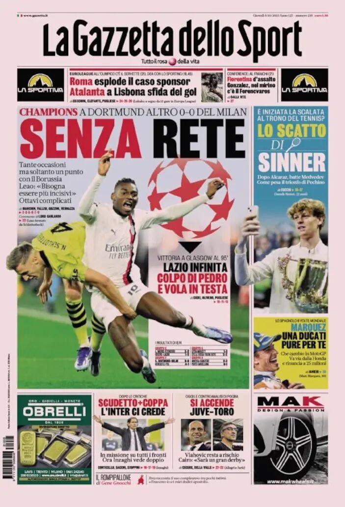 روزنامه گاتزتا| بدون گل روزنامه گاتزتا| بدون گل