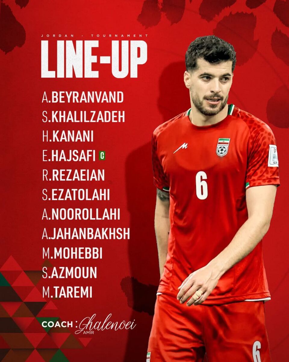 ترکیب تیم ملی فوتبال ایران مقابل اردن/ چهره جذاب تیم قلعه‌نویی با بازگشت یک ستاره