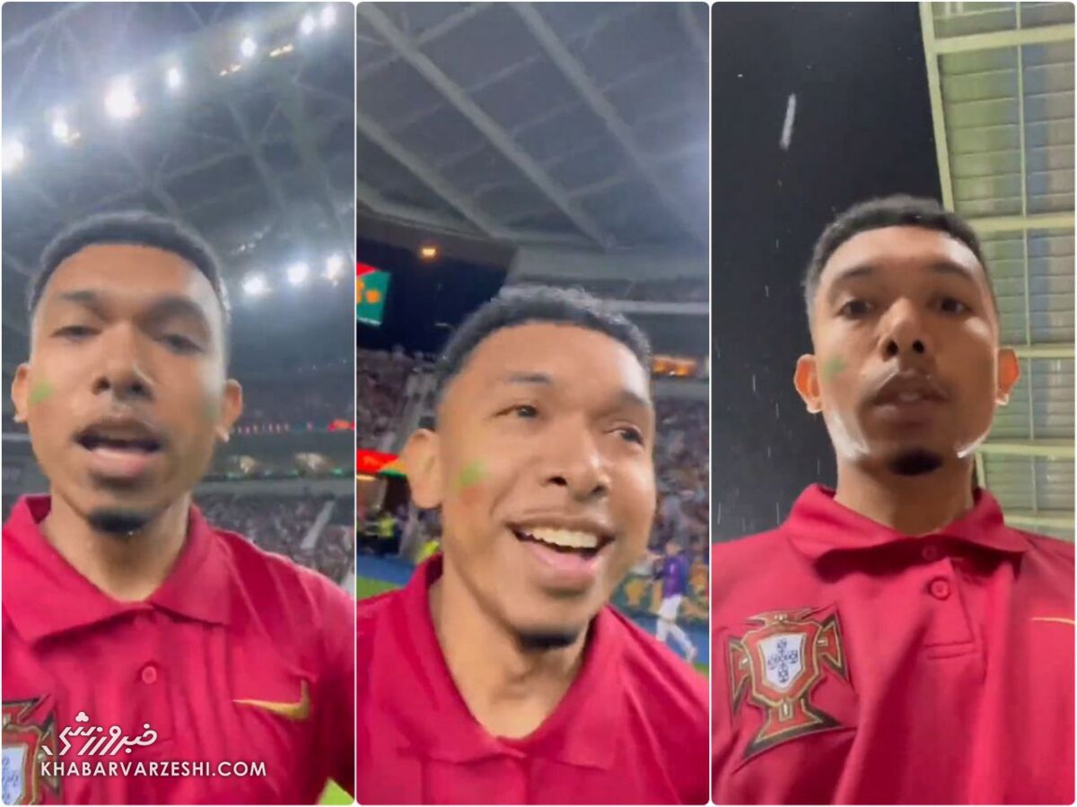 تصاویر| جیمیجامپ عجیب در آغوش رونالدو/ نقشه هوادار پرتغالی از لحظه ورود به زمین تا لحظه خروج!