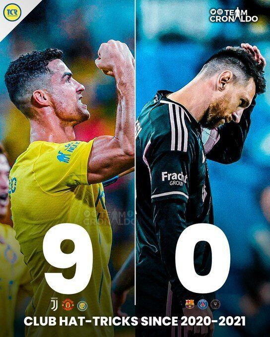 عکس| شکست سنگین ۹-۰ مسی مقابل رونالدو/ قهرمان جهان به گردپای CR7 نمیرسد