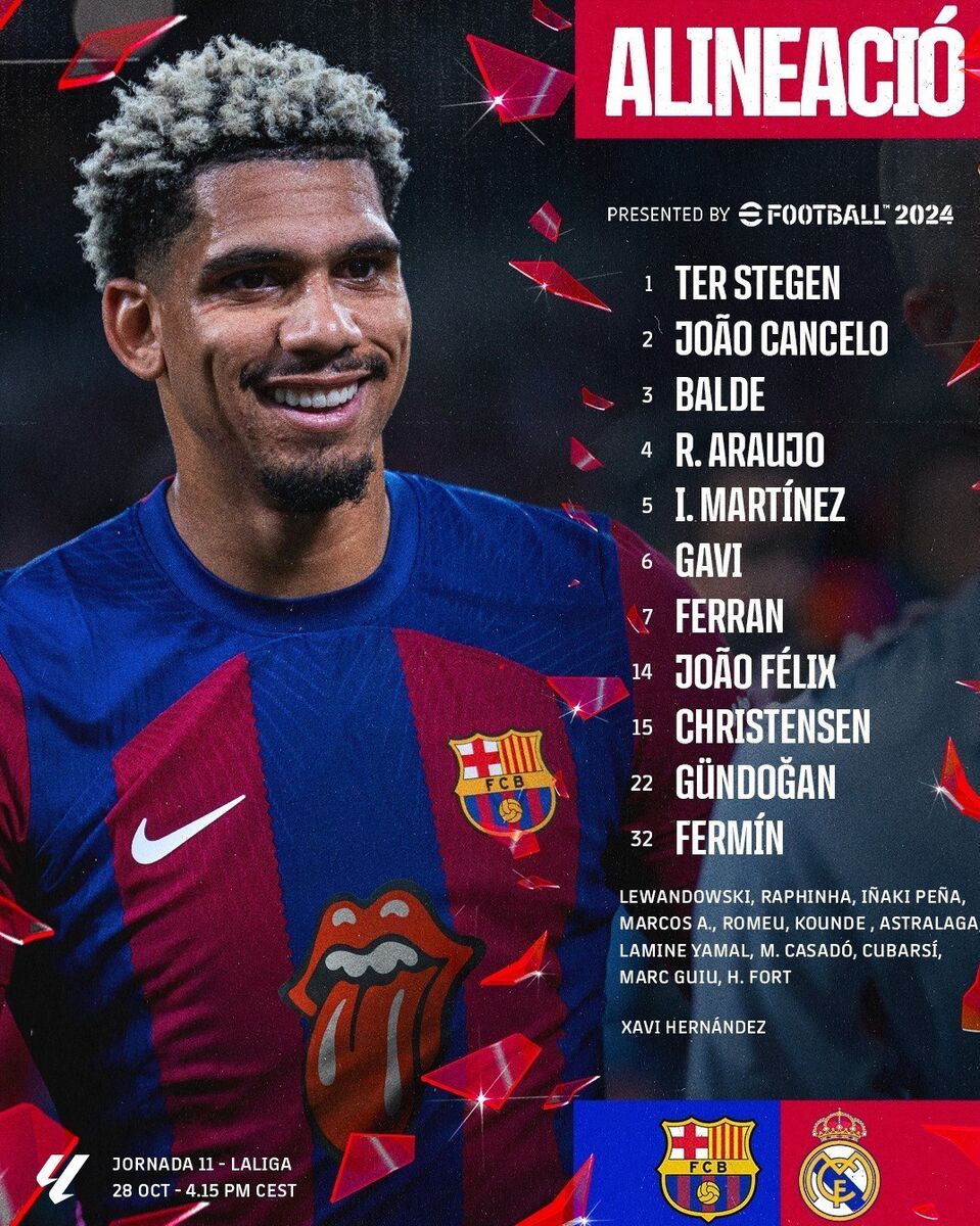 عکس| ترکیب بارسلونا و رئال مادرید اعلام شد/ گلچین ژاوی و آنچلوتی در اولین الکلاسیکوی فصل