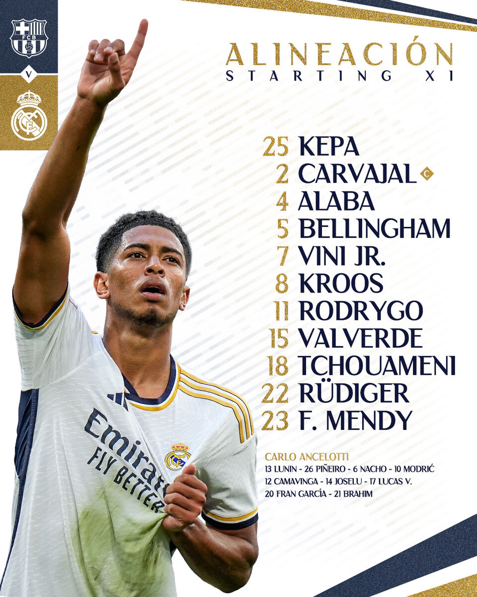 عکس| ترکیب بارسلونا و رئال مادرید اعلام شد/ گلچین ژاوی و آنچلوتی در اولین الکلاسیکوی فصل