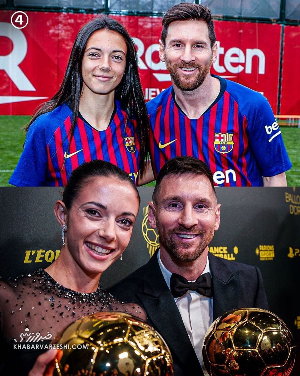 عکس| قاب محبوب بارسلونا در مراسم توپطلا/ این دختر باز هم کنار مسی قرار گرفت