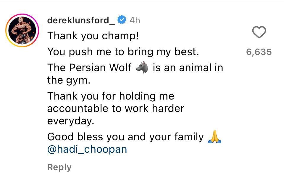 عکس| درک لانسفورد به هادی چوپان پیام داد/ واکنش رقیب آمریکایی به رفتار گرگ ایرانی