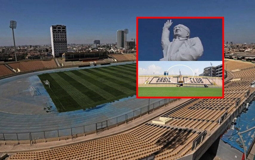 عکس| مجسمه یک سیاستمدار در بازی نیروی هوایی - الاتحاد/ نتیجه ۳-۰ میشود؟