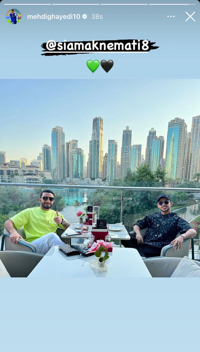 عکس| میزبانی مهدی قایدی از یک پرسپولیسی در میان برجهای عظیم دبی