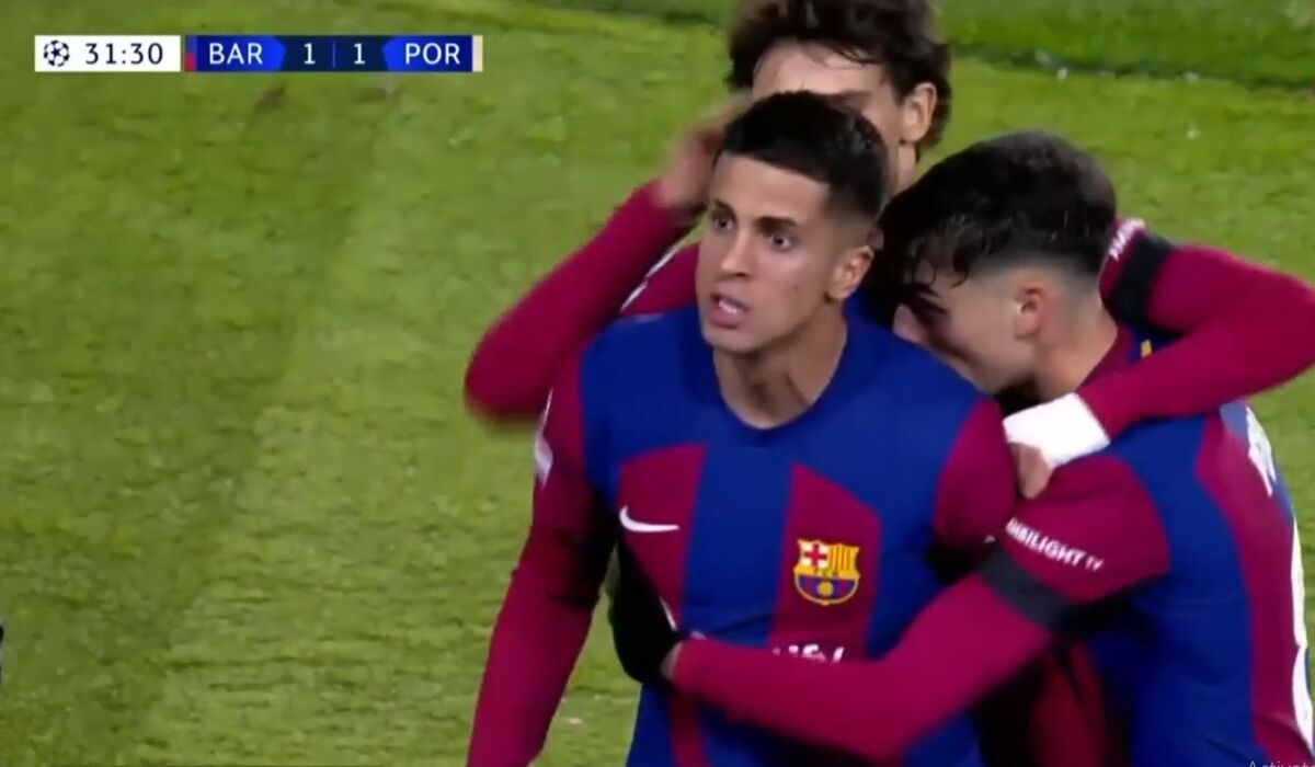 ویدیو| گل اول بارسلونا به پورتو توسط ژوآئو کانسلو