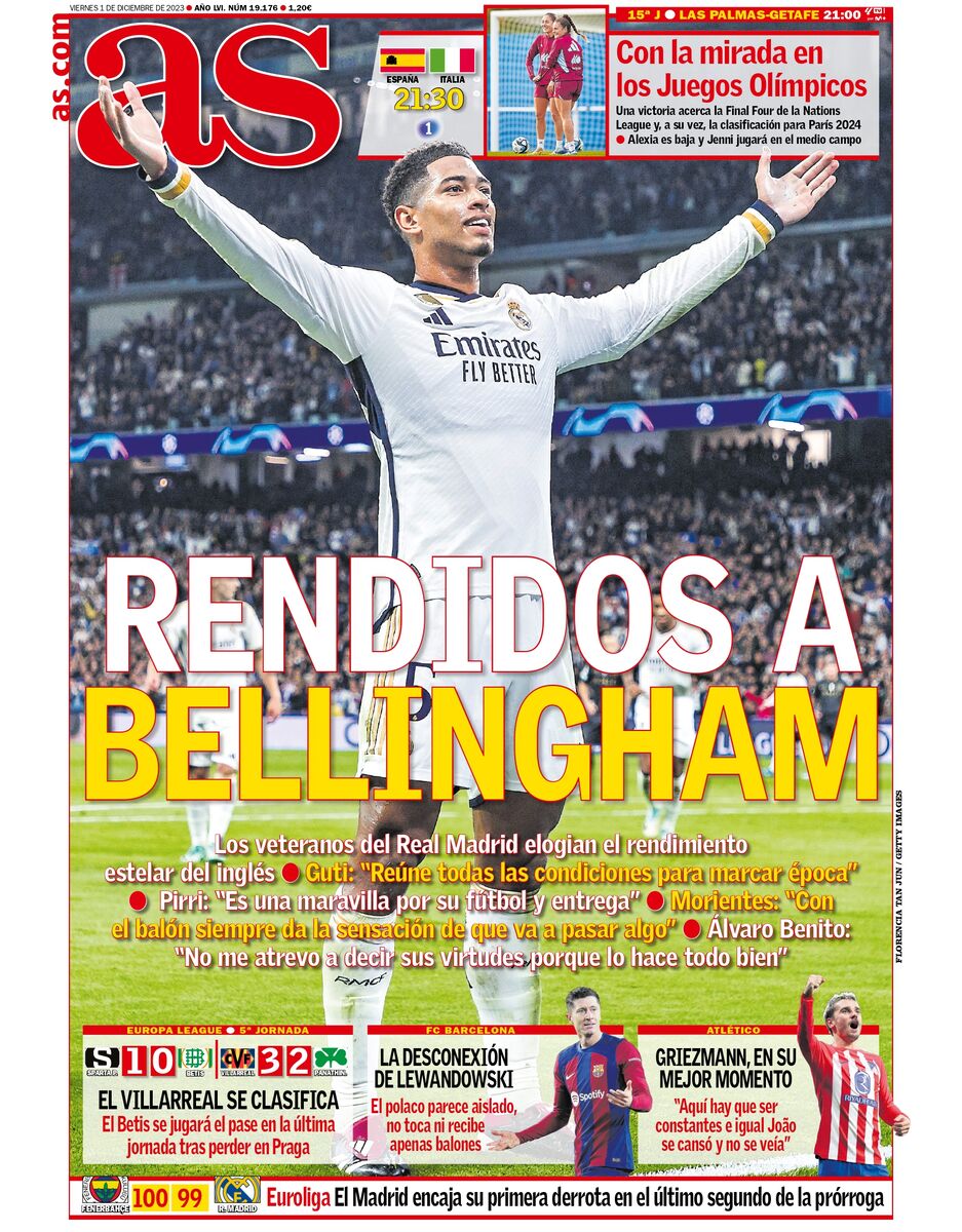 روزنامه آ اس| به بلینگام تسلیم شد روزنامه آ اس| به بلینگام تسلیم شد