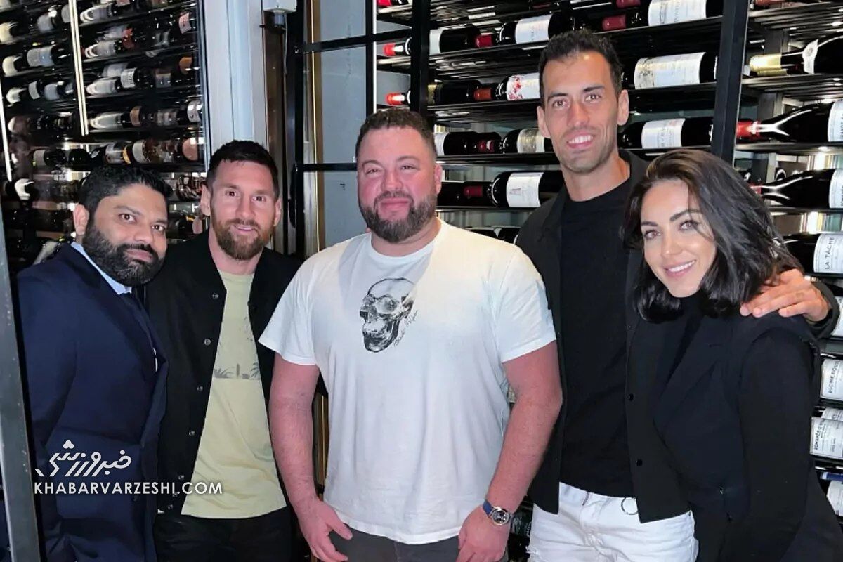 عکس| مسی، بوسکتس و همسرانشان در رستورانی مجلل/ زندگی لئو و آنتونلا شیرین شد؟