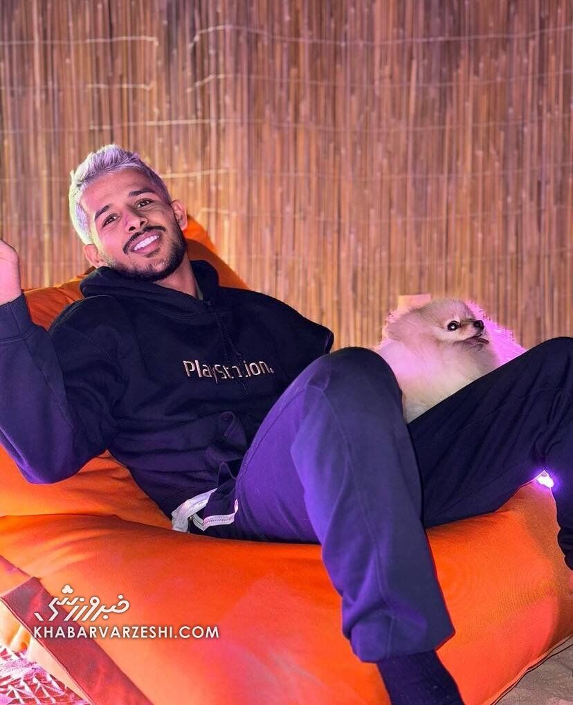 عکس| خوشگذرانی مهدی قایدی در کنار بامزهترین سگ دنیا