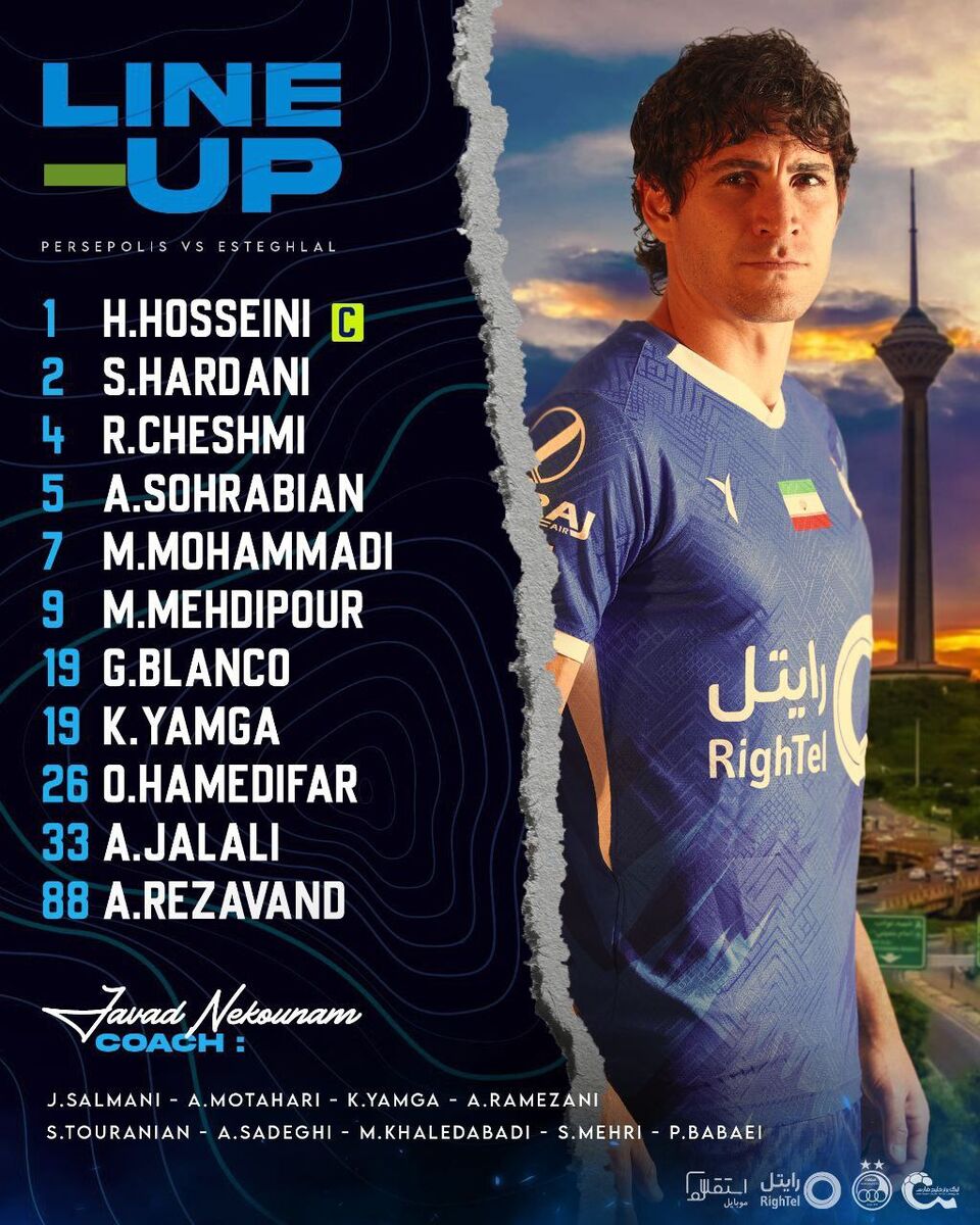 رونمایی از ترکیب استقلال برای دربی