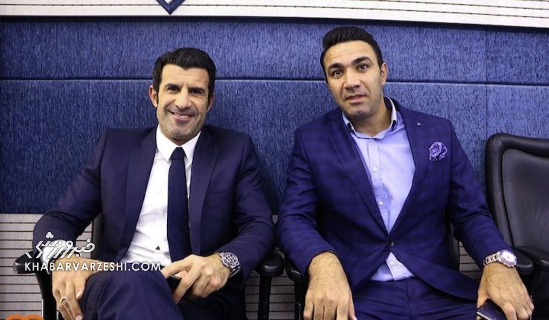 عکس| وقتی نکونام با لوئیس فیگو ملاقات کرد