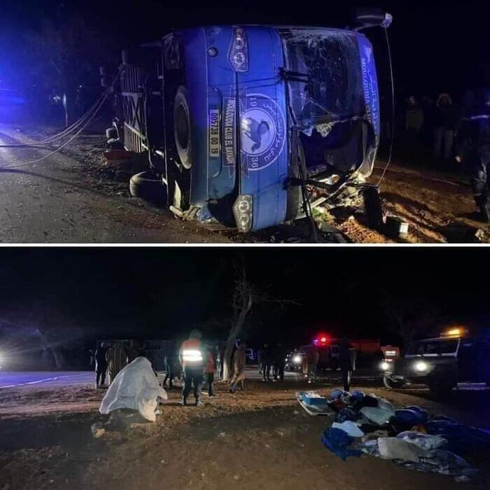 مرگ دردناک دروازه‌بان و مربی تیم الجزایری در تصادف اتوبوس