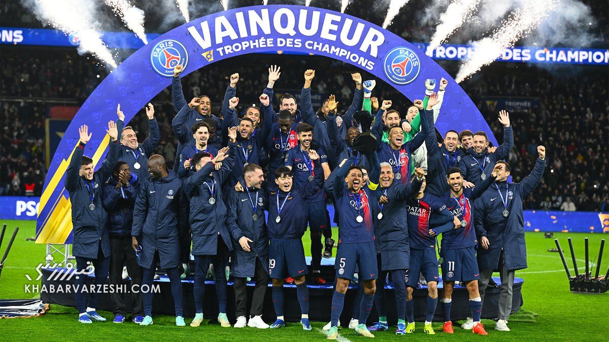 جشن قهرمانی پاریسنژرمن در سوپرجام فرانسه