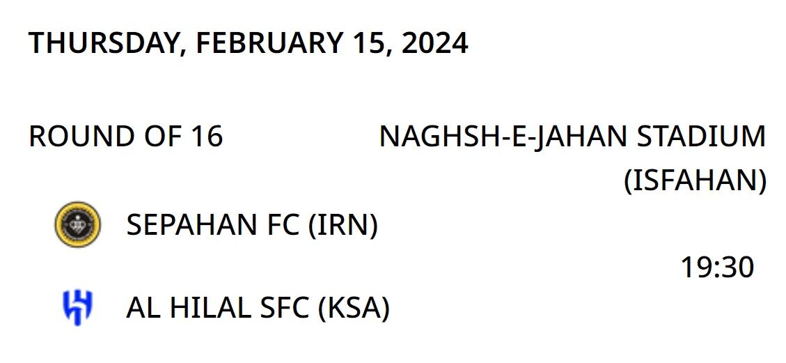 AFC تأیید کرد؛ سپاهان – الهلال در این ورزشگاه برگزار میشود