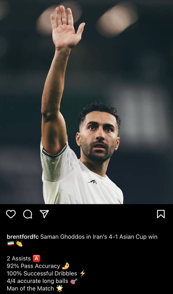 عکس| تمجید کم سابقه باشگاه انگلیسی از ستاره تیم ملی ایران