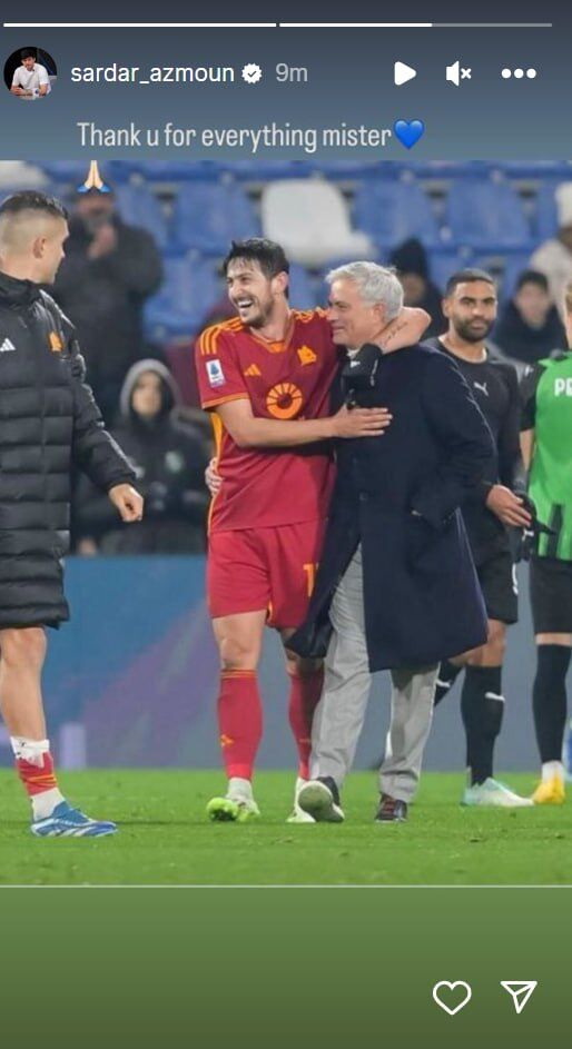 عکس| اولین واکنش سردار به جدایی مورینیو از رم/ قلب آزمون برای آقای خاص آبی شد