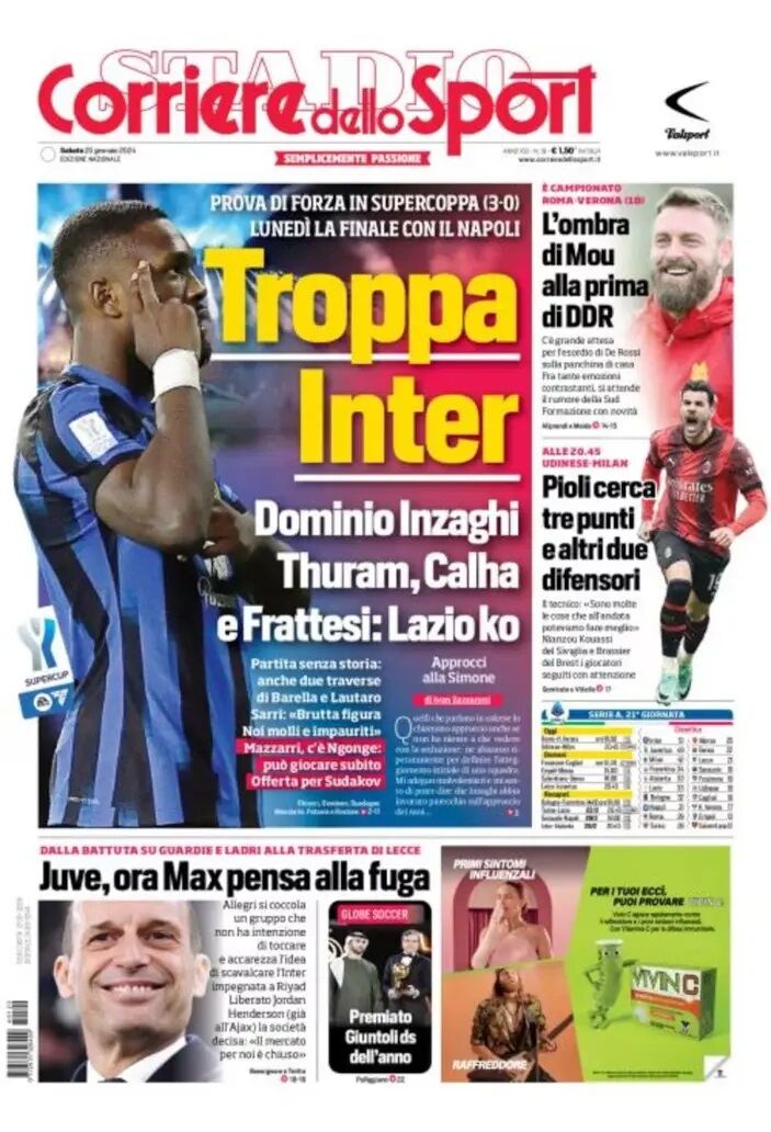 روزنامه کوریره| اینتر خیلی زیاد روزنامه کوریره| اینتر خیلی زیاد