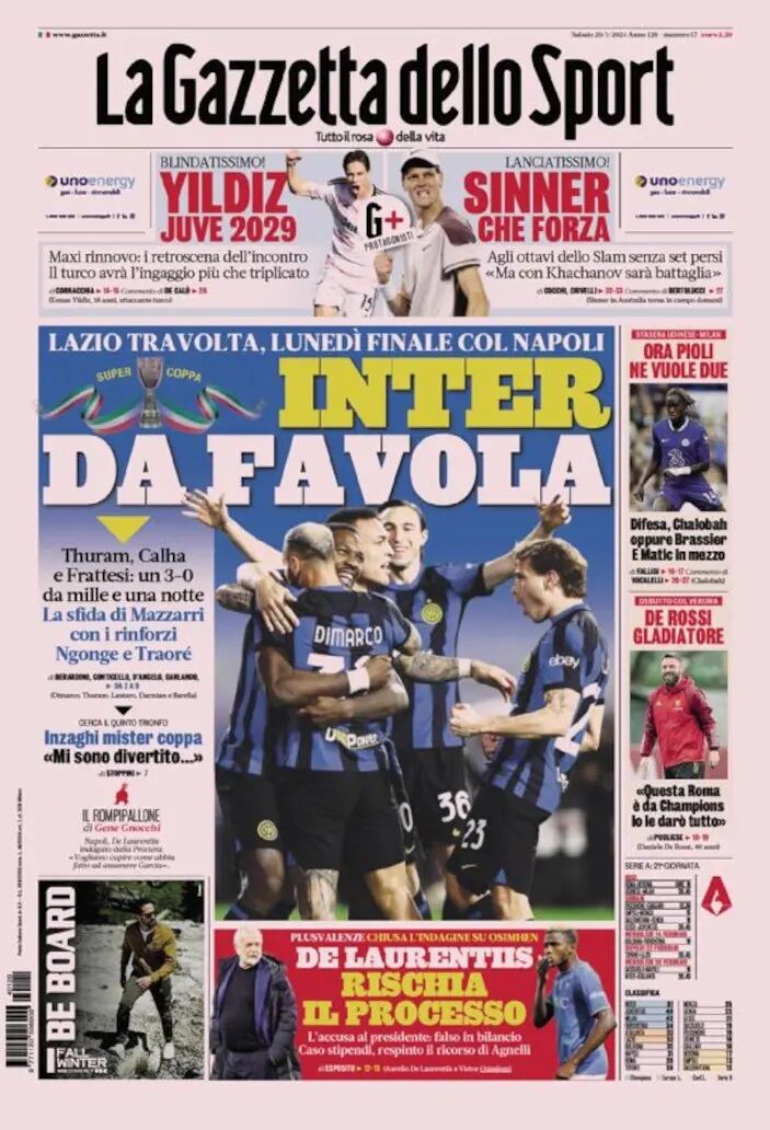 روزنامه گاتزتا| افسانه اینتر روزنامه گاتزتا| افسانه اینتر