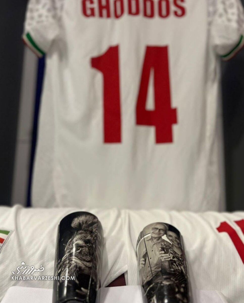 تصویری جالب از ساق بند سامان قدوس+ عکس