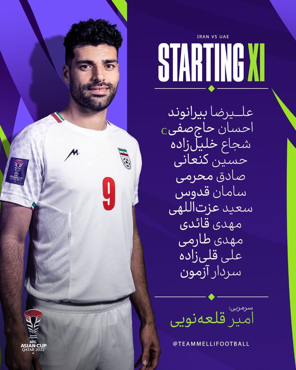 رونمایی از ترکیب ایران مقابل امارات/ مچ اندازی قلعهنویی با بنتو با هجومیترین ورژن تیم ملی