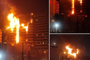 بیمارستان گاندی تهران در آتش سوخت/ حریق گسترده در بخش شرقی بیمارستان