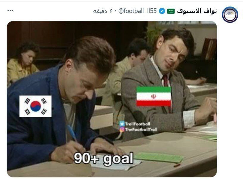 عکس| تقلب ایران از روی دست کره جنوبی/ تصویر خندهدار خبرنگار عربستانی از گل ایران به ژاپن