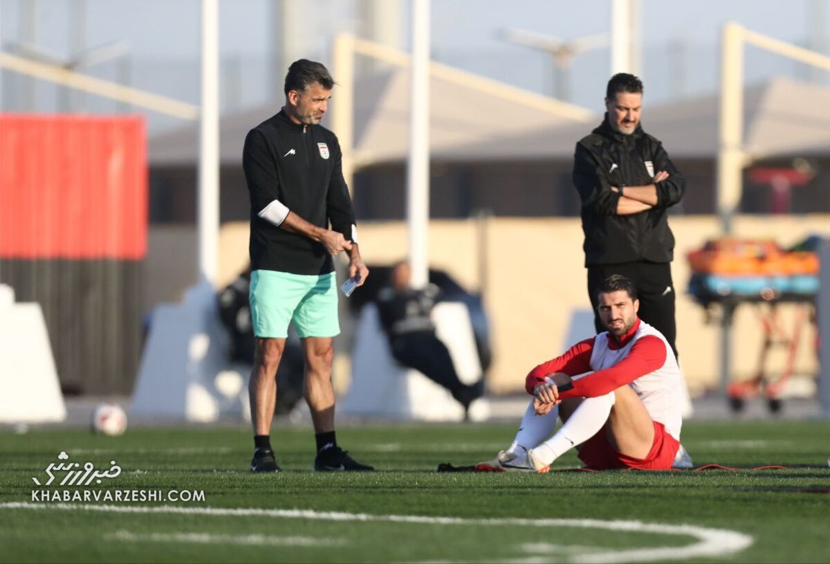 تصاویر| مخالفت ستاره سپاهان با شجاع در تمرین تیم ملی/ رقابت ستارههای قلعهنویی با مهمان ویژه